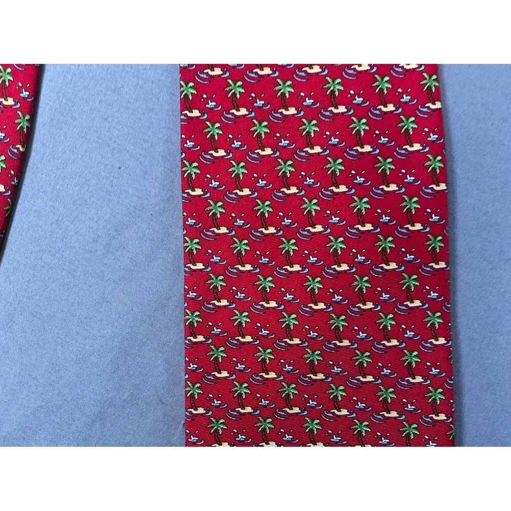 Meeting Street 100% Silk Palm Tree Island Tropical Hand Made Necktie Tie